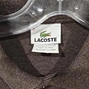 Lacoste Long Sleeves Polo Size 2 Or Xs